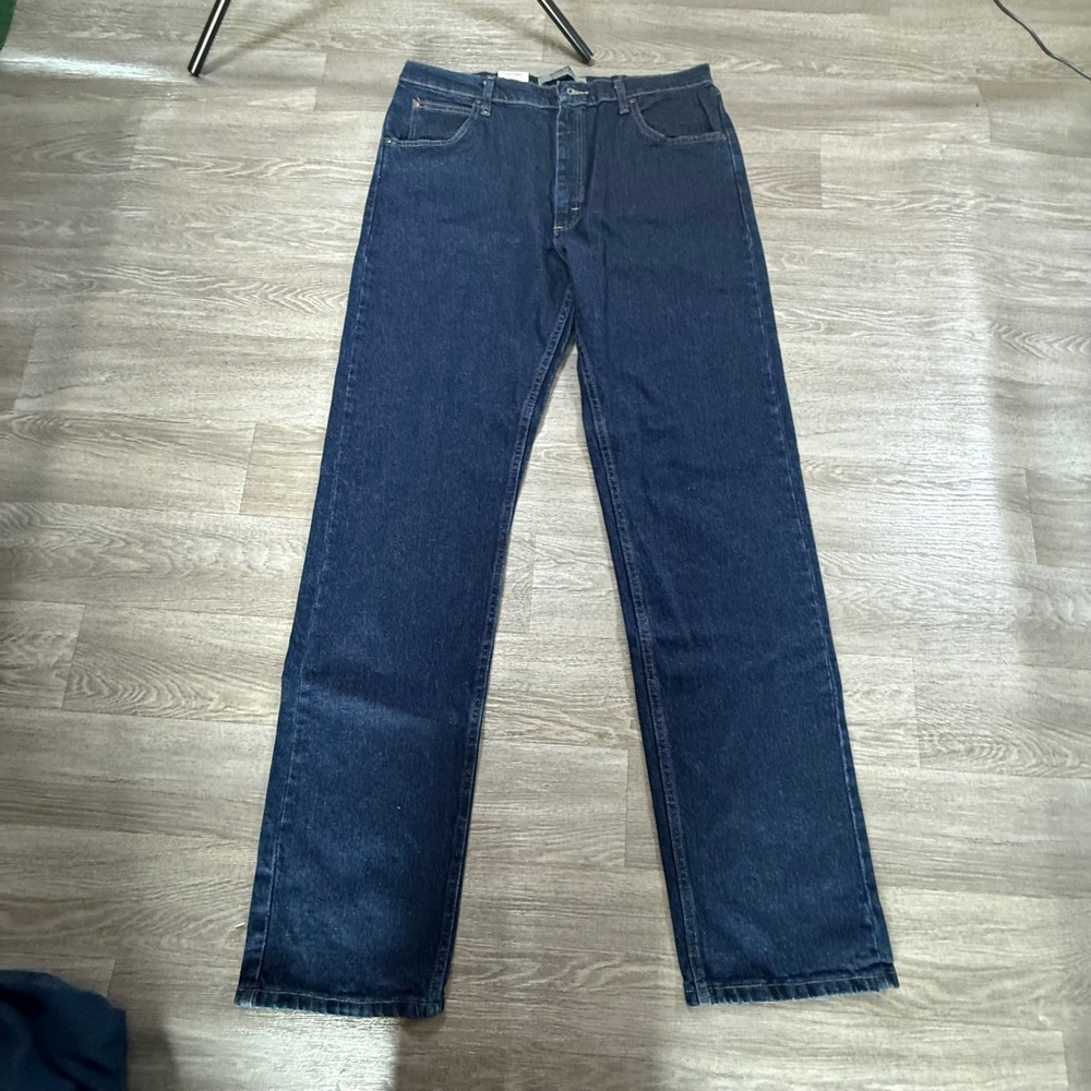 Wrangler Authentics Mens Straight Leg Jeans Dark Wash Indigo 10ZM100MF 36x36 NWT
